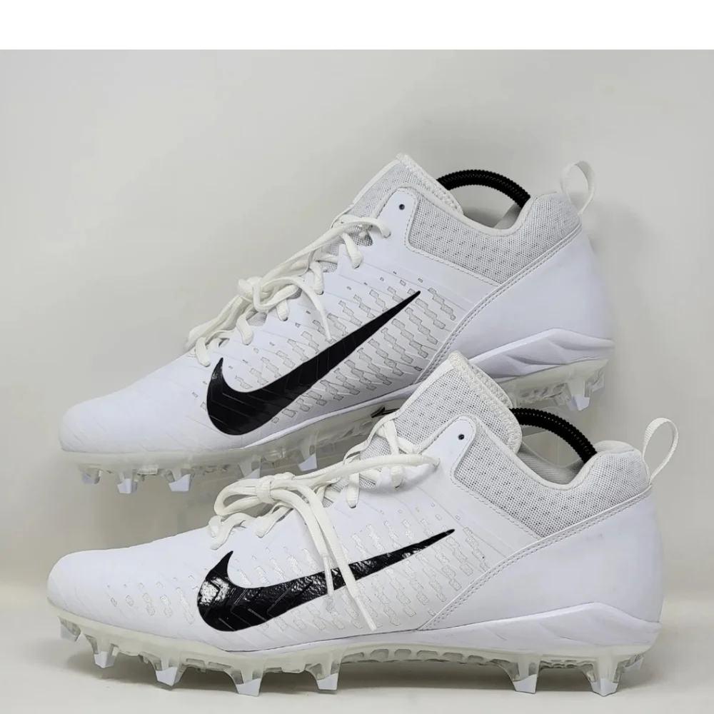 Nike Alpha Menace Pro 2 Low White/Black Football Cleats Sz 13.5 Mens CV6477-100